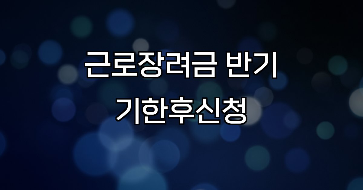 근로장려금 반기 기한후신청  신청 일정 지급 감액