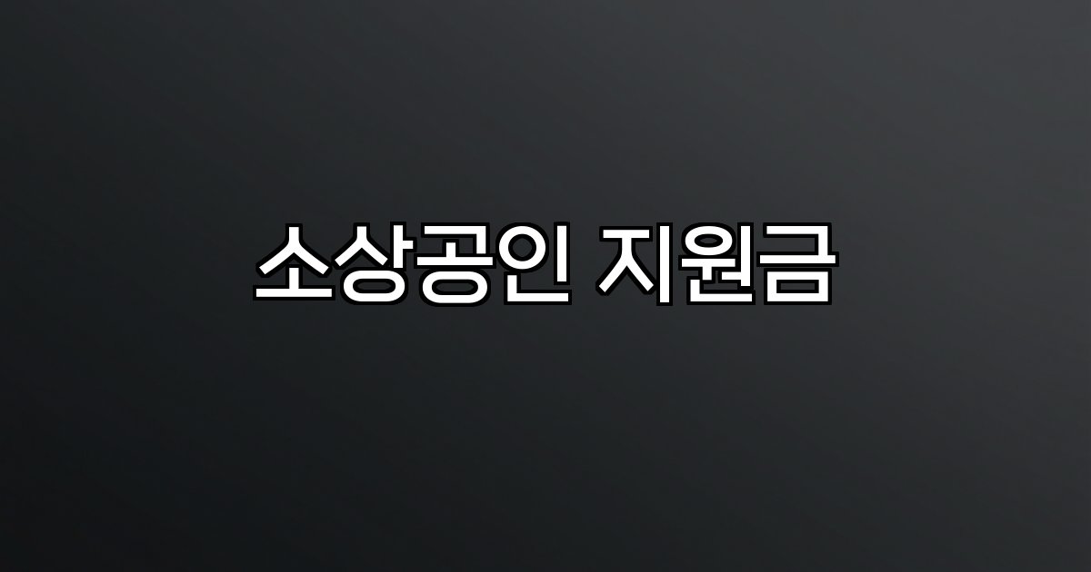 소상공인 지원금 정부 지방자치단체 혜택 확대