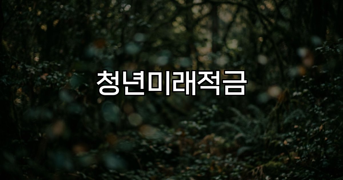 청년미래적금  정책형 적금 만기 자산 형성